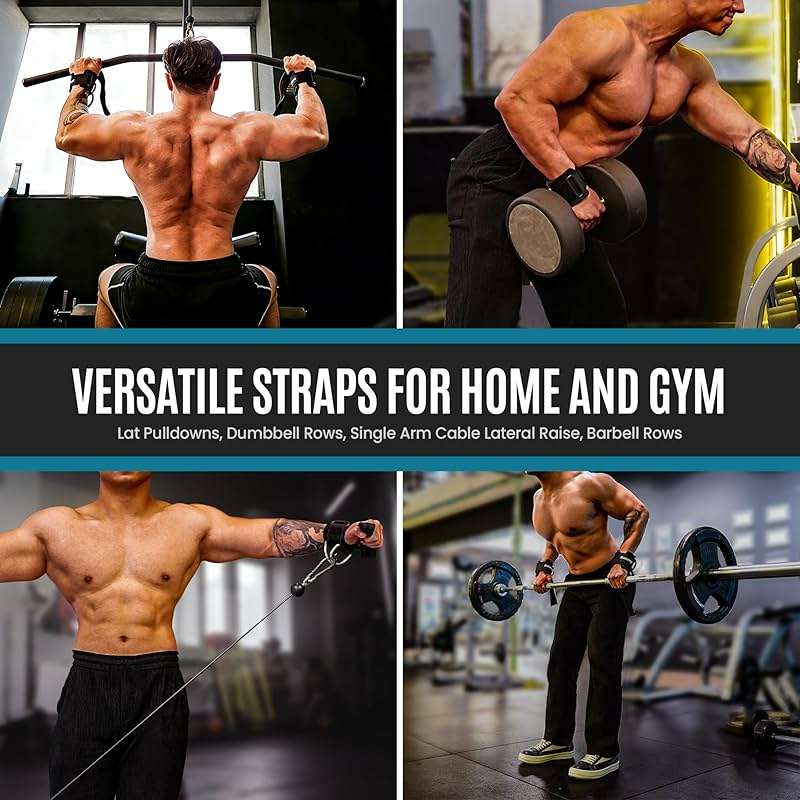 Weight Lifting Straps With D Rings, Padded Lifting Wrist Straps for Weightlifting, Non-Slip Gym Straps for Deadlift, Powerlifting, Cable Machine Workout, Lifting Strap for Gym Strength Training - Image 6