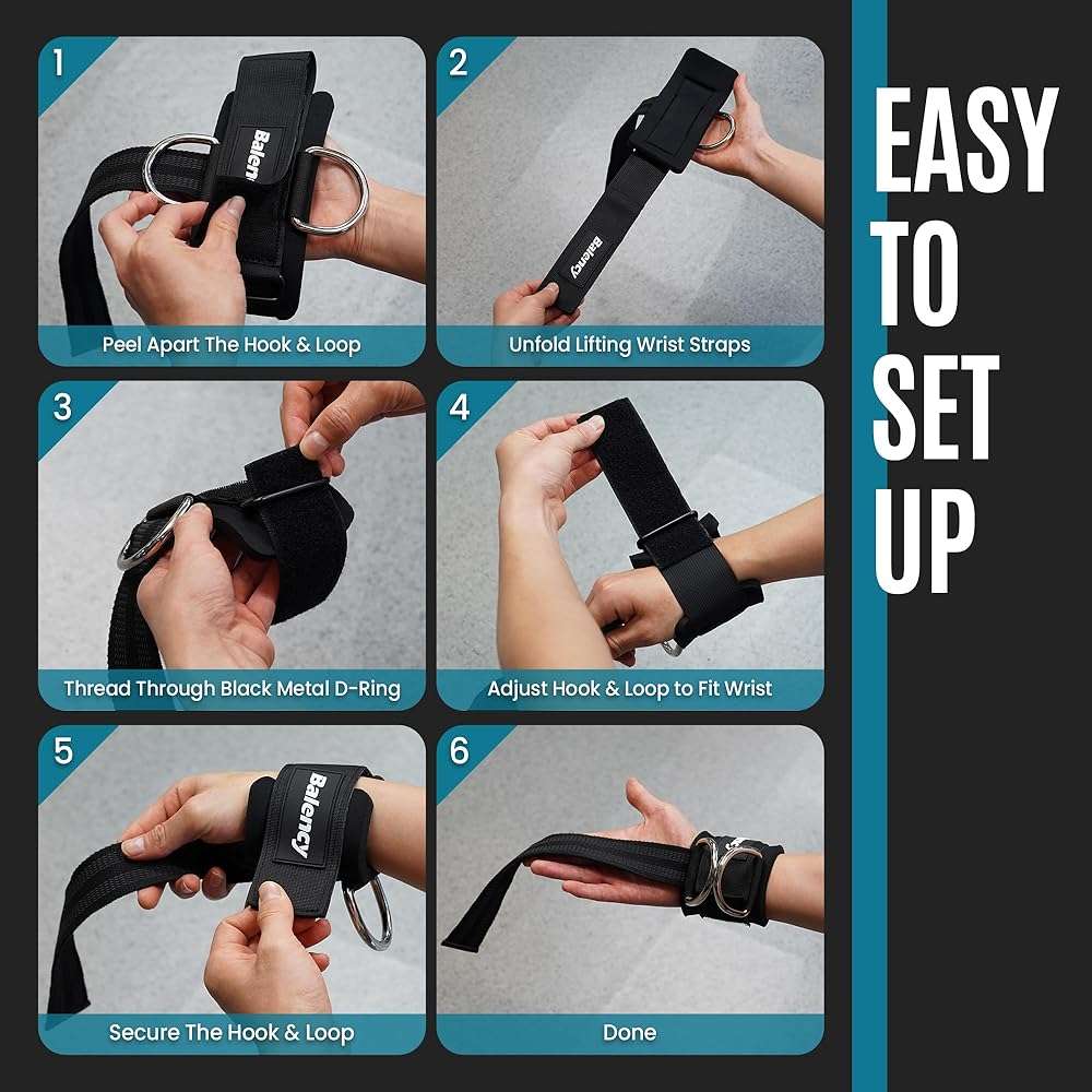 Weight Lifting Straps With D Rings, Padded Lifting Wrist Straps for Weightlifting, Non-Slip Gym Straps for Deadlift, Powerlifting, Cable Machine Workout, Lifting Strap for Gym Strength Training - Image 9