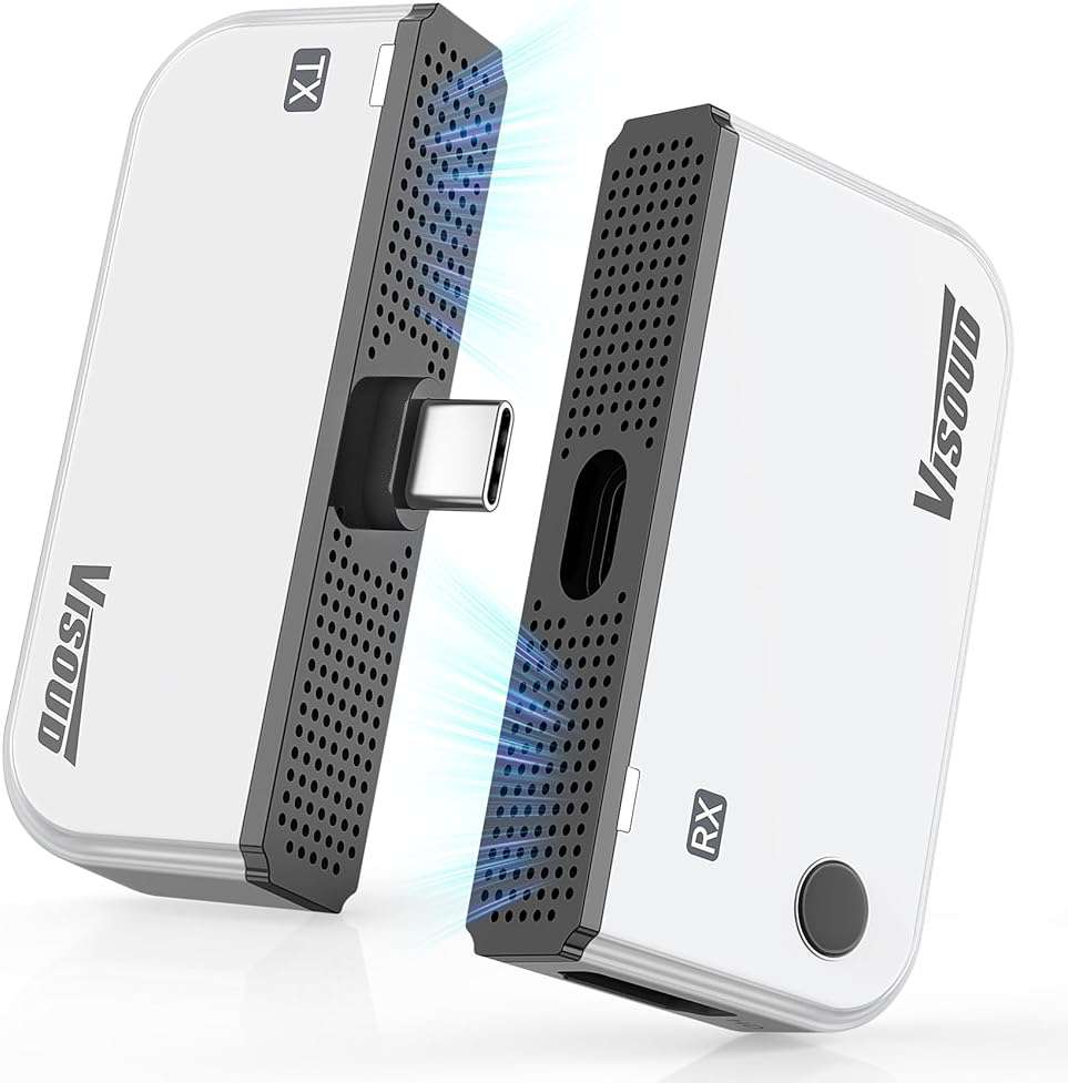 2026 Upgraded Type-C Wireless HDMI Transmitter & Receiver Kit 328FT/100M, 4K Input to 1080P@60Hz Output, Plug&Play, 5.8G+2.4G Video Audio from Phone/Tablet/Laptop/PC to Monitor/Projector/TV Box - Image 1