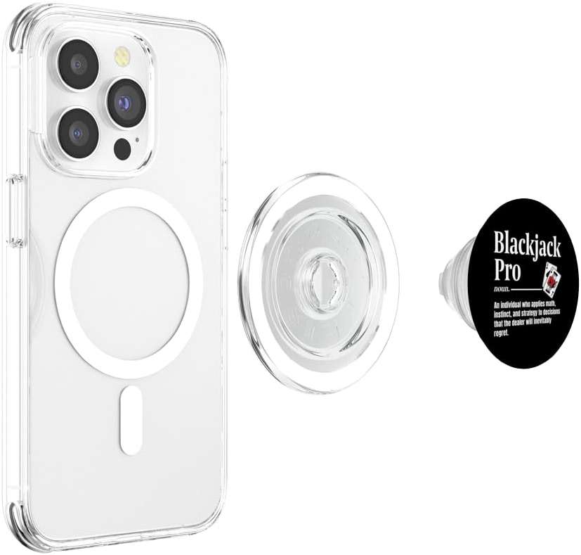 Blackjack Pro Definition Black Jack Funny Casino Card Game PopSockets PopGrip for MagSafe - Image 3
