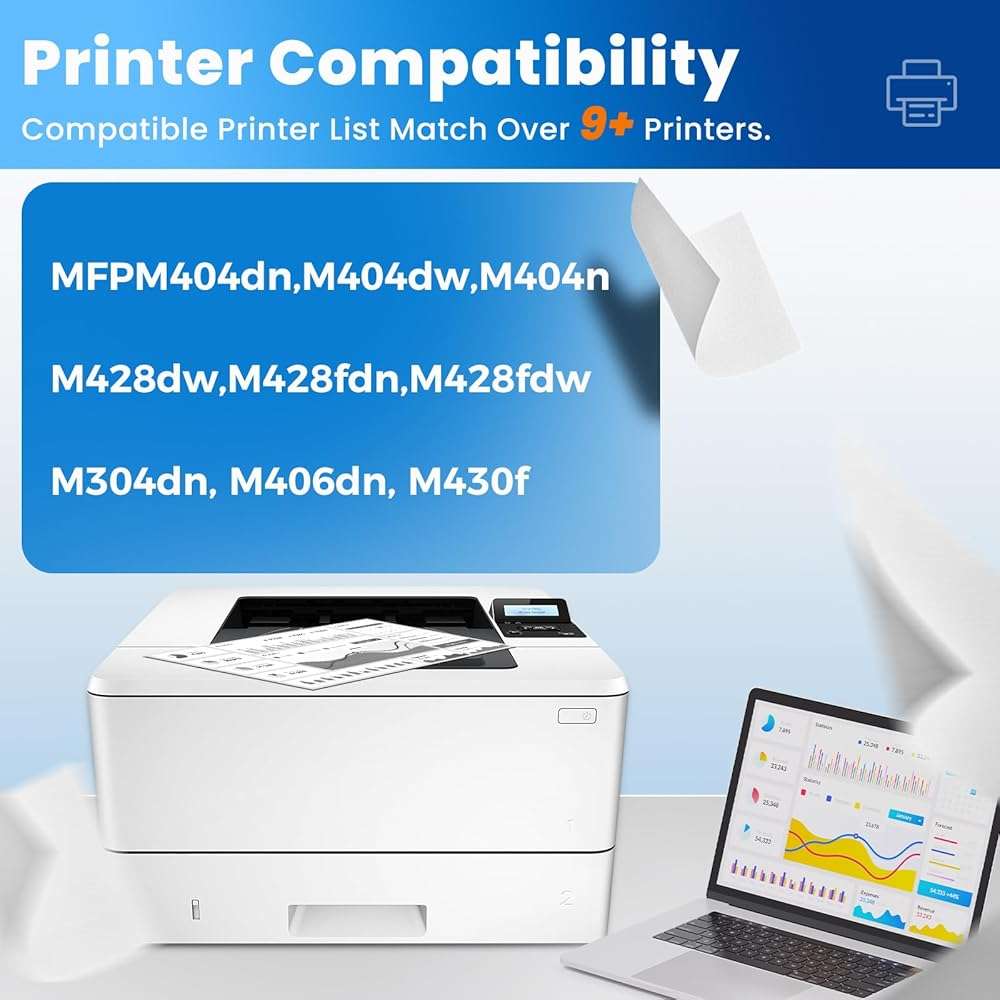 CF258A 58A Toner Cartridges Black for Laser Jet M404dn M428fdw Compatible with HP 58A 58X Toner Cartridges for Laser Jet Enterprise M404dn M404dw M404n M428fdw M428dw M428fdn MFP M304dn M406dn M430f - Image 2