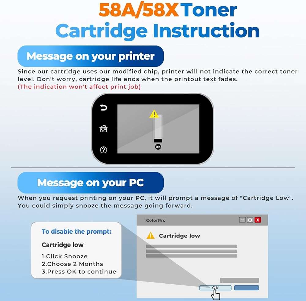 CF258A 58A Toner Cartridges Black for Laser Jet M404dn M428fdw Compatible with HP 58A 58X Toner Cartridges for Laser Jet Enterprise M404dn M404dw M404n M428fdw M428dw M428fdn MFP M304dn M406dn M430f - Image 8
