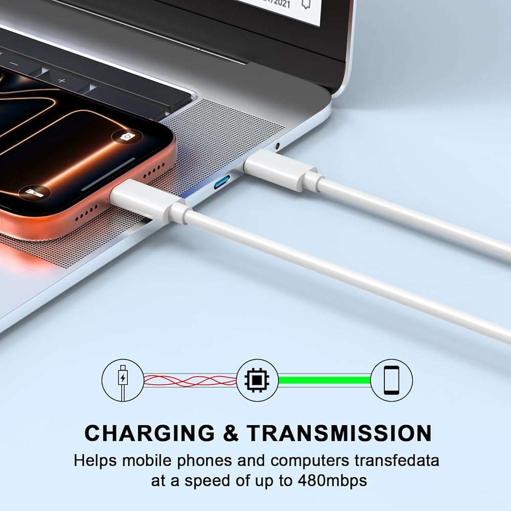 [Apple MFi Certified] USB C to USB C Charging Cable 10ft,60W iPhone 17 16 15 Charging Fast Charging Cord,Long Type C to C Fast Charging Cord for iPhone 17/17 Pro Max/17 Air/16/15/Pro/Plus,iPad - Image 2