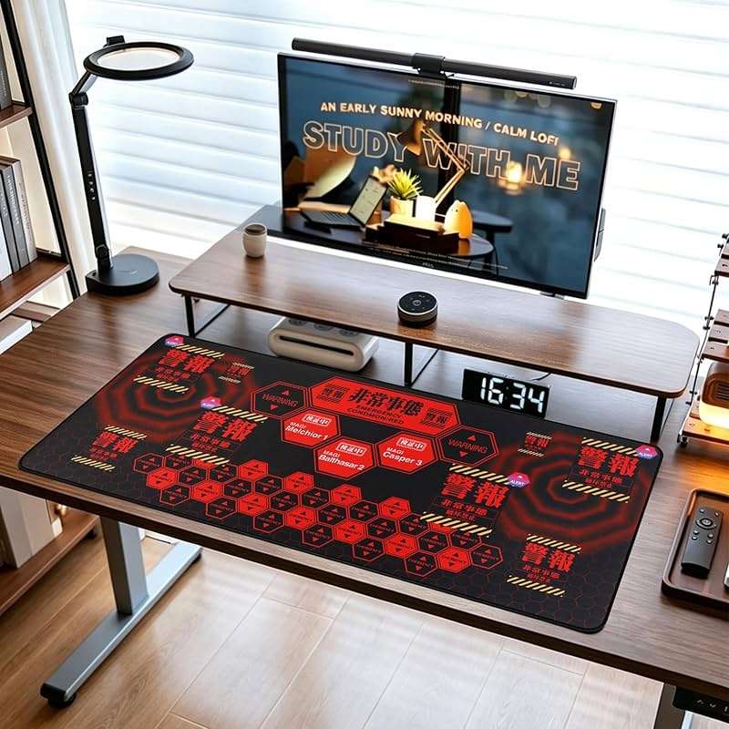 Mouse Pad, Neon Genesis Evangelion 'Alert' Design 35.4"x15.7" Big Mouse Pad - Featuring MAGI System & Emergency Warning Graphics for EVA Fans - Image 2