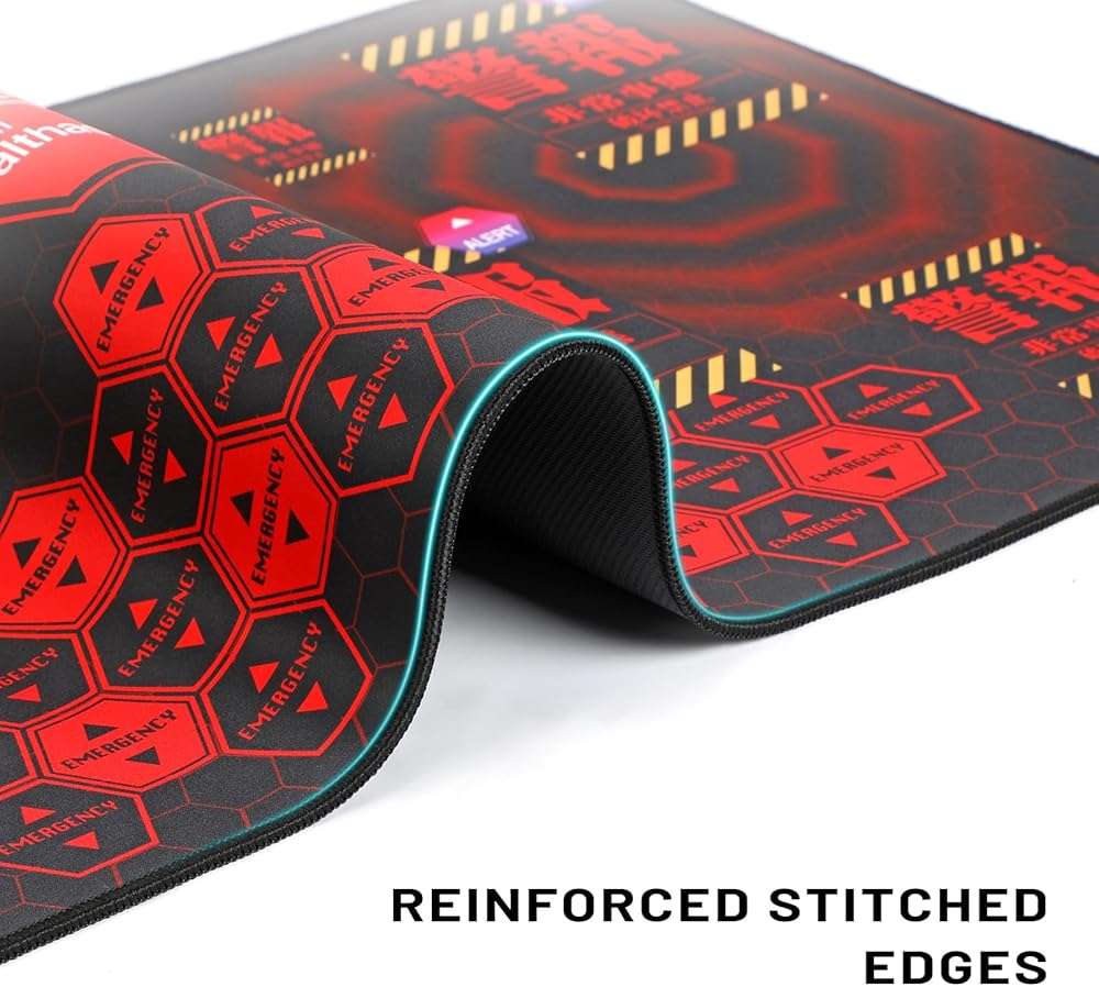 Mouse Pad, Neon Genesis Evangelion 'Alert' Design 35.4"x15.7" Big Mouse Pad - Featuring MAGI System & Emergency Warning Graphics for EVA Fans - Image 3
