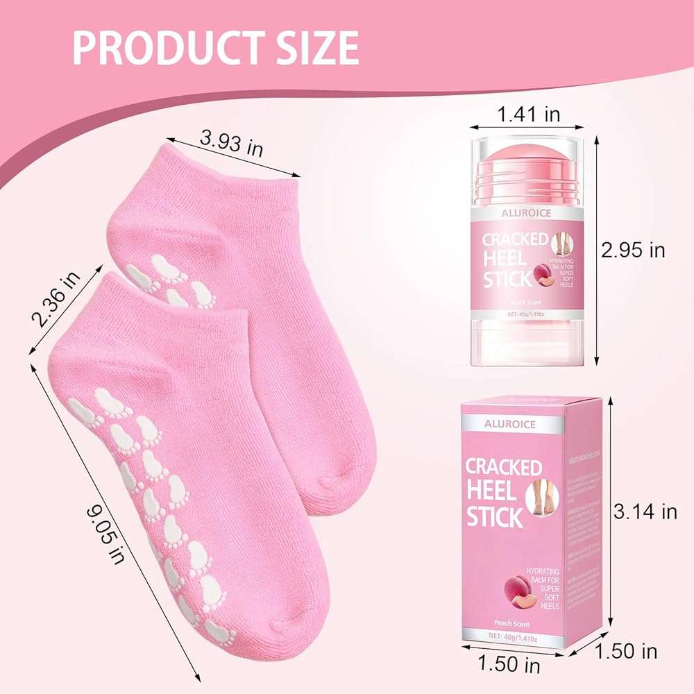 Silicone Moisturizing Socks with Foot Cream- 2 in 1 Gel Socks & Foot Cream for Dry Feet, Foot Care Moisturizing Socks for Dry Cracked Feet Women - Image 7