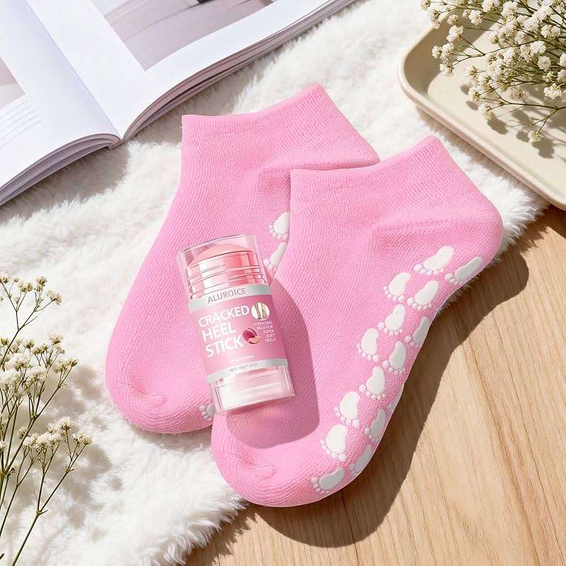 Silicone Moisturizing Socks with Foot Cream- 2 in 1 Gel Socks & Foot Cream for Dry Feet, Foot Care Moisturizing Socks for Dry Cracked Feet Women - Image 9