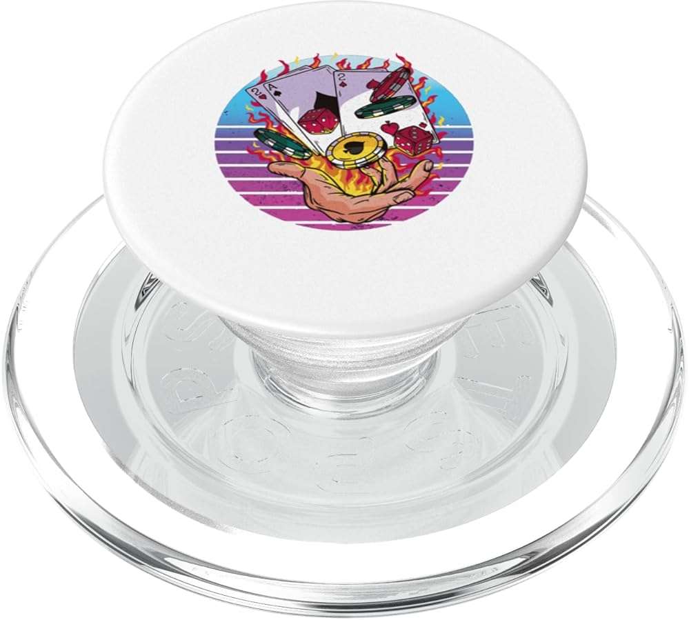 Gambling Poker Blackjack high-Stakes Adrenaline Cards dice PopSockets PopGrip for MagSafe - Image 1