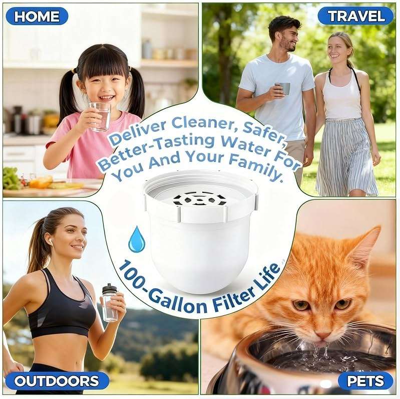 2026 Second Generation Water Pitcher Replacement Filter Compatible with Clearly Filtered Water Filter Pitcher, Delicate Texture 100-Gallon Long-Life Filter Removes Fluoride Chlorine Lead and Odors(2) - Image 7