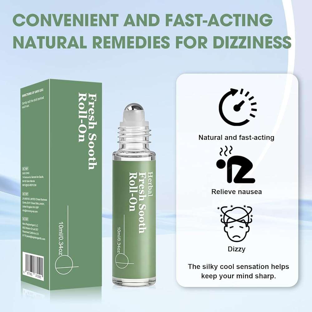 Vertigo Ease Roll On, 2PCS Vertigo Anti-Dizzy Roll-On, Fast-Acting Essential Oils with Natural Ingredients Outdoor and Everyday Portable Use - Image 3