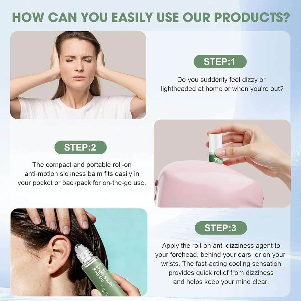 Vertigo Ease Roll On, 2PCS Vertigo Anti-Dizzy Roll-On, Fast-Acting Essential Oils with Natural Ingredients Outdoor and Everyday Portable Use - Image 7