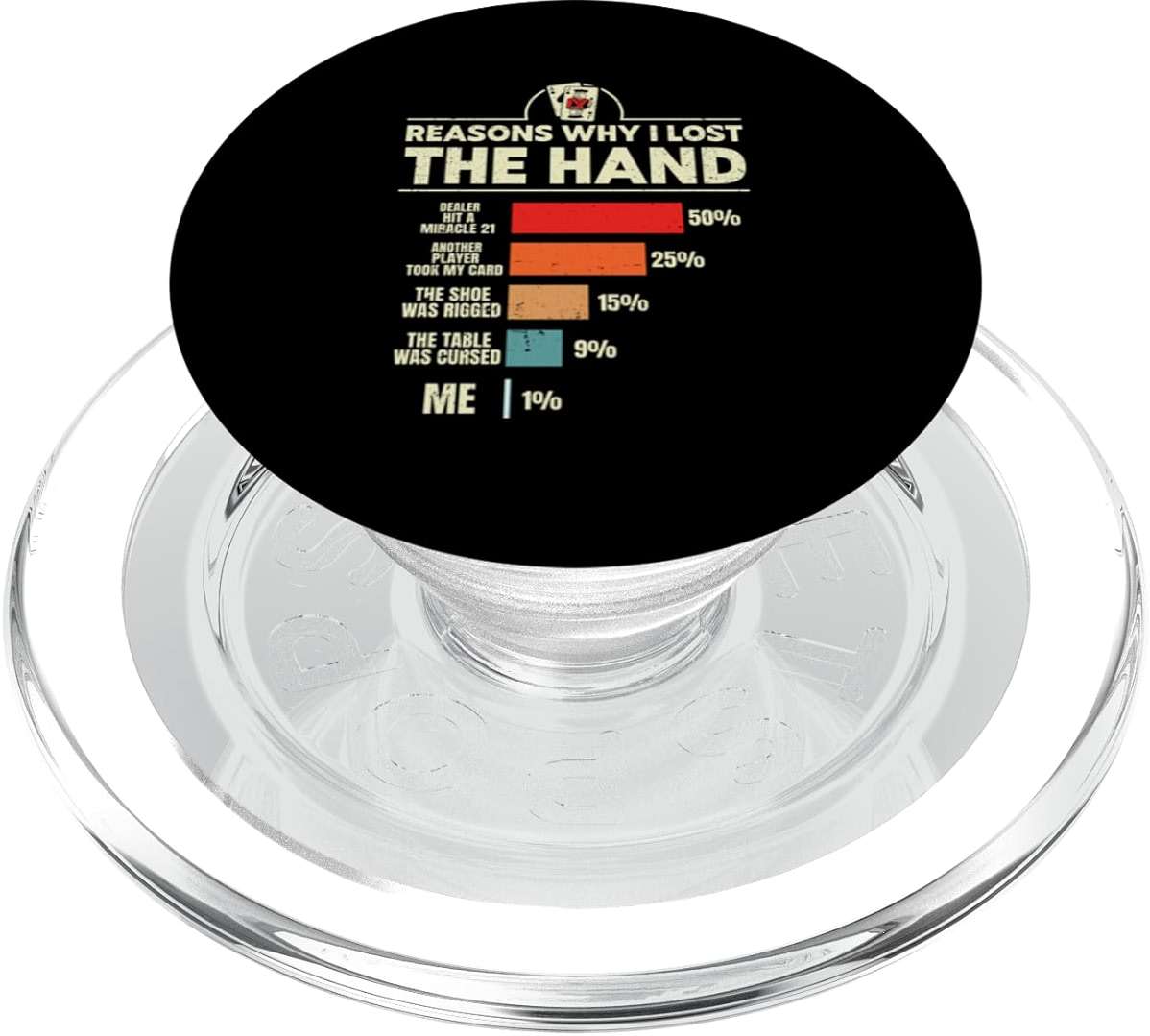 Blackjack Reasons why i Lost The Hand Funny Casino Card Game PopSockets PopGrip for MagSafe - Image 1