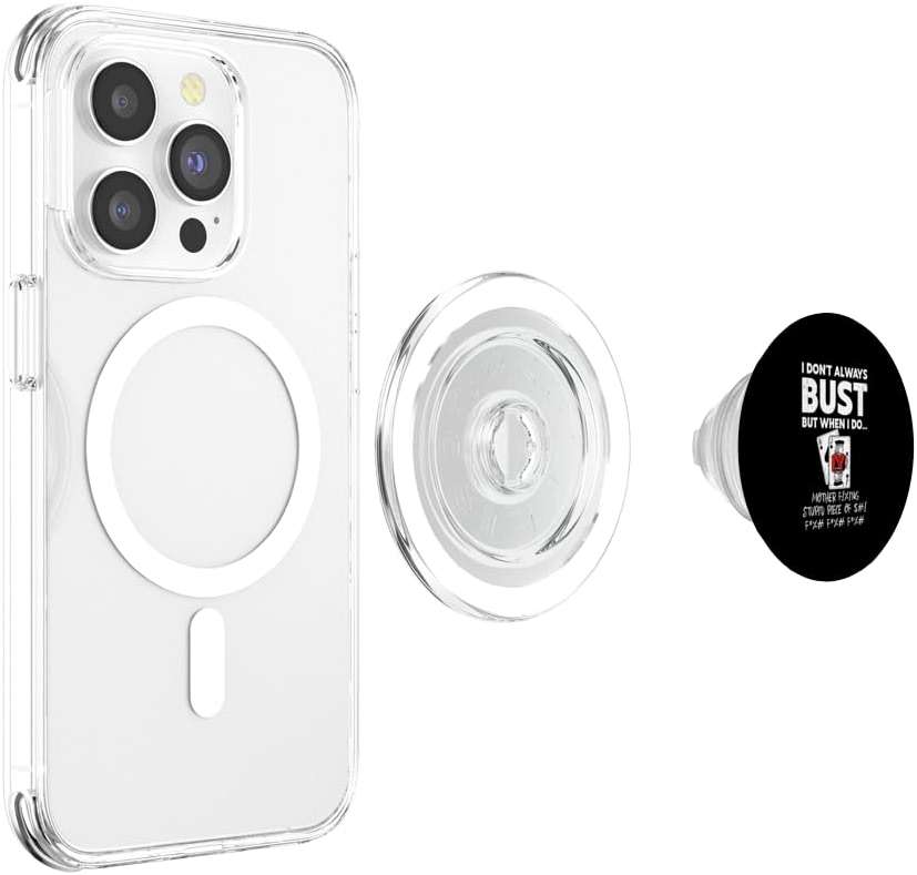 Blackjack I Don't Always Bust Funny Casino Card Game PopSockets PopGrip for MagSafe - Image 3