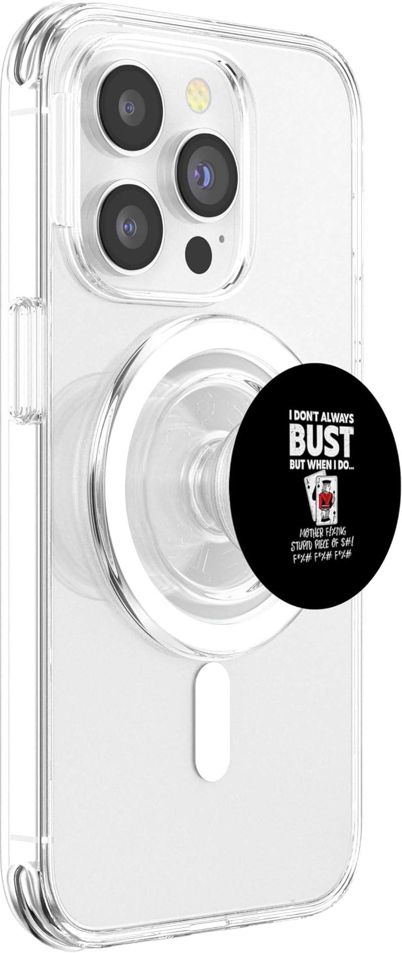 Blackjack I Don't Always Bust Funny Casino Card Game PopSockets PopGrip for MagSafe - Image 4