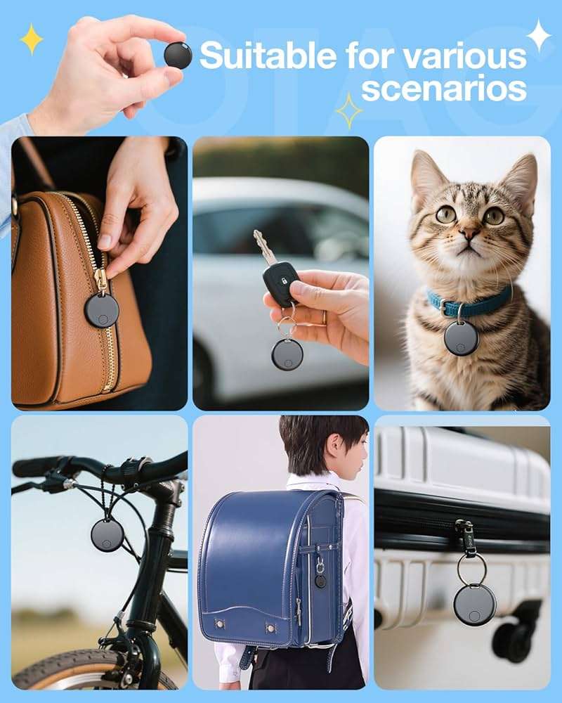 Air Tags for Android,Air Tags-4 Pack Android,Air Tracker Tags with 4 Case,2 Year Battery Life,Google & Apple Find Trackers for Google'S Find Hub App & Apple Find My,IP65 Waterproof Luggage Tracker - Image 7