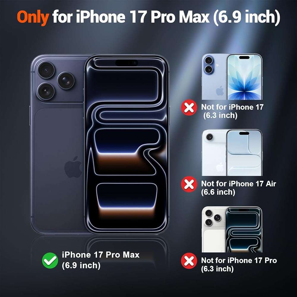 SUPFINE Magnetic for iPhone 17 Pro Max Case (Compatible with MagSafe)(Military Grade Drop Protection)(Camera Protection) Translucent Matte Shockproof Phone Cover,Dark Blue - Image 2