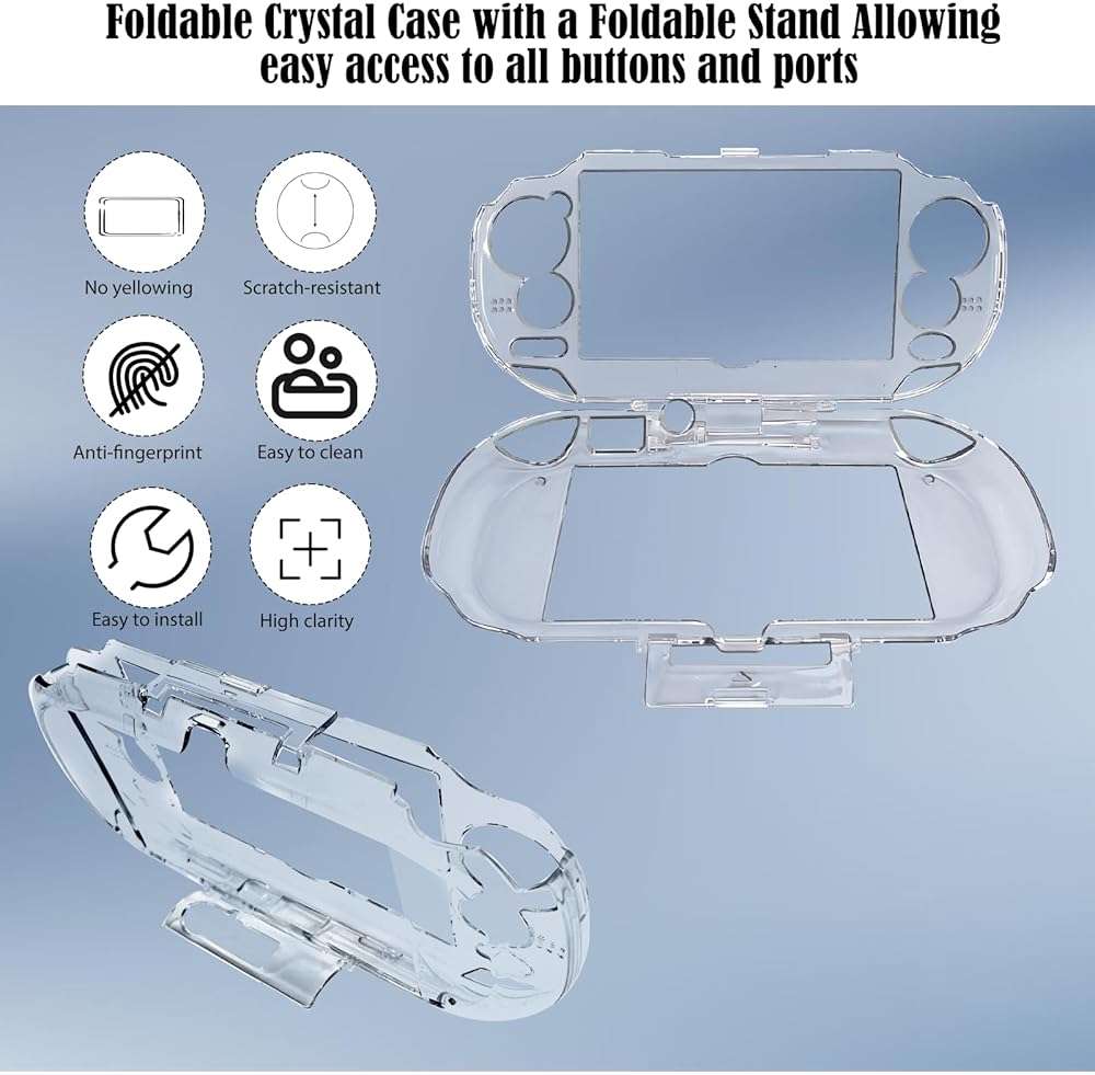 JDGPOKOO 10 in 1 Accessories Kit for PS Vita 1000, Carrying Case for PSV 1000, Protective Case, Front and Back Screen Protectors, and 6Pcs Thumb Grip Caps, for PlayStation Vita 1000/PCH-1000 ONLY - Image 3