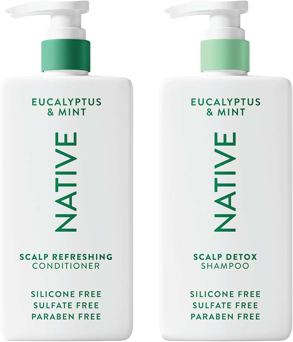 Native Scalp Detox Shampoo and Conditioner, Eucalyptus & Mint, Naturally Derived Ingredients | All Hair Types, Color & Treated, Fine to Dry Damaged, Sulfate & Dye Free - 2-Pack - Image 1