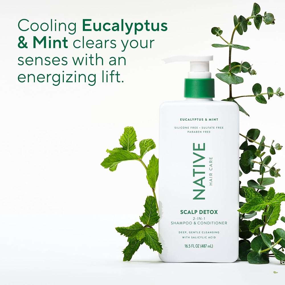 Native Scalp Detox Shampoo and Conditioner, Eucalyptus & Mint, Naturally Derived Ingredients | All Hair Types, Color & Treated, Fine to Dry Damaged, Sulfate & Dye Free - 2-Pack - Image 7
