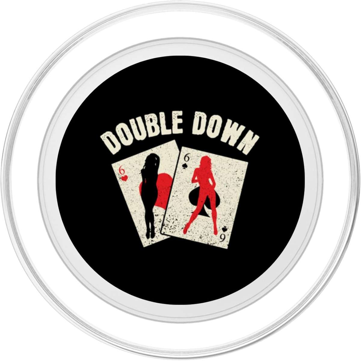 Double Down Funny Blackjack Casino Gambling 21 Blackjack PopSockets PopGrip for MagSafe - Image 2