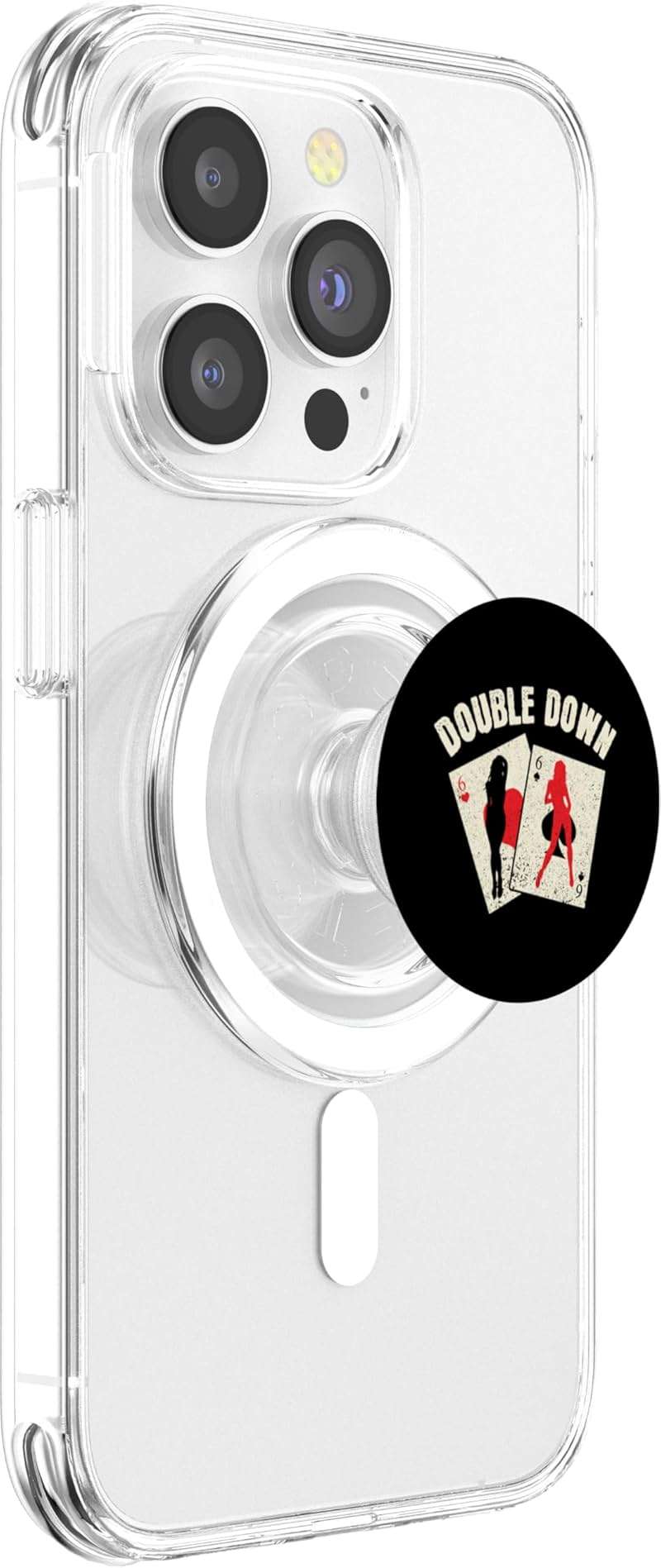 Double Down Funny Blackjack Casino Gambling 21 Blackjack PopSockets PopGrip for MagSafe - Image 4
