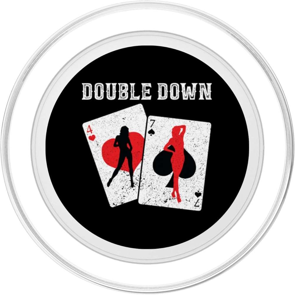 Funny Blackjack Double Down Casino Gambling 21 Blackjack PopSockets PopGrip for MagSafe - Image 2