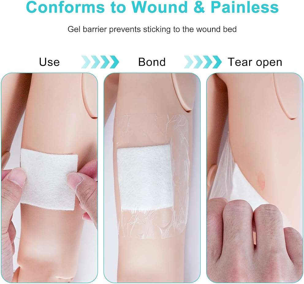 Calcium Alginate Wound Dressing, 2x2 Inch Gauze Pads (7 Count) | Highly Absorbent Gel-Forming Dressing for Exuding Wounds | Non-Adherent - Image 5