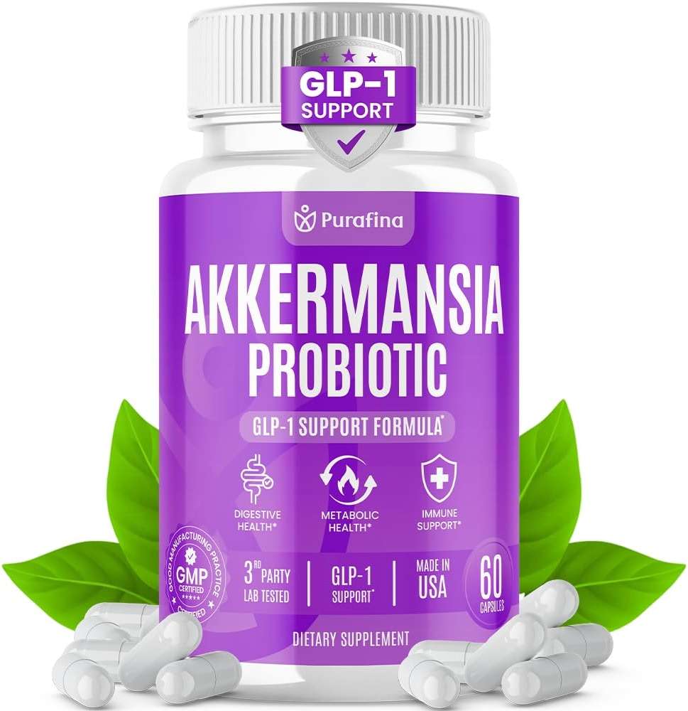 Akkermansia Probiotic with Prebiotic Chicory Inulin for Increased GLP-1 Support, Akkermansia Muciniphila Probiotic Supplement Delayed Release, Gut Health & Digestive Support USA Made (60 Capsules) - Image 1