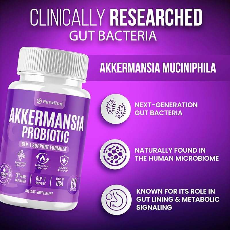 Akkermansia Probiotic with Prebiotic Chicory Inulin for Increased GLP-1 Support, Akkermansia Muciniphila Probiotic Supplement Delayed Release, Gut Health & Digestive Support USA Made (60 Capsules) - Image 3