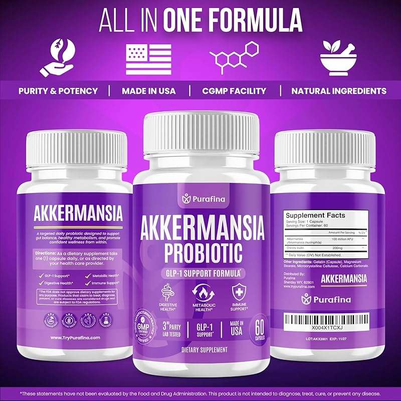 Akkermansia Probiotic with Prebiotic Chicory Inulin for Increased GLP-1 Support, Akkermansia Muciniphila Probiotic Supplement Delayed Release, Gut Health & Digestive Support USA Made (60 Capsules) - Image 8