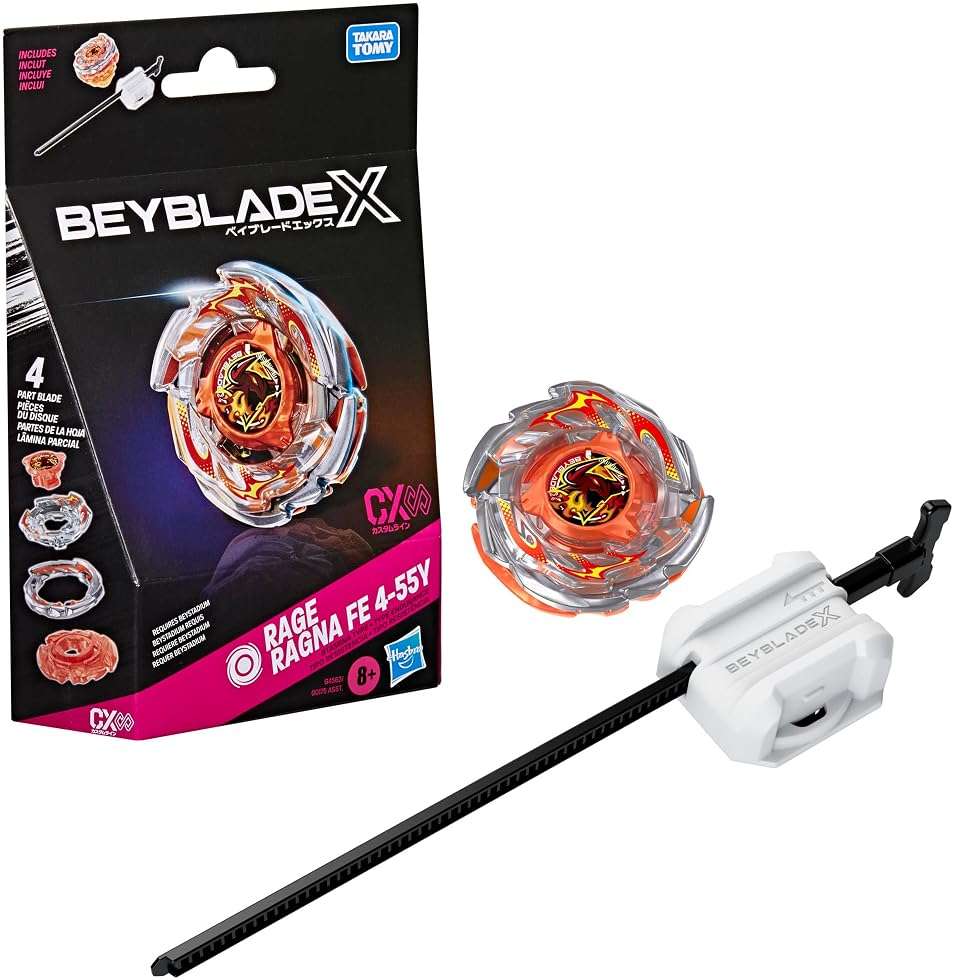 Beyblade X Rage Ragna FE 4-55Y CX Infinity Starter Pack Set, Takara Tomy Stamina Type Top and Launcher, Battling Tops Game Toys, Ages 8+ - Image 1