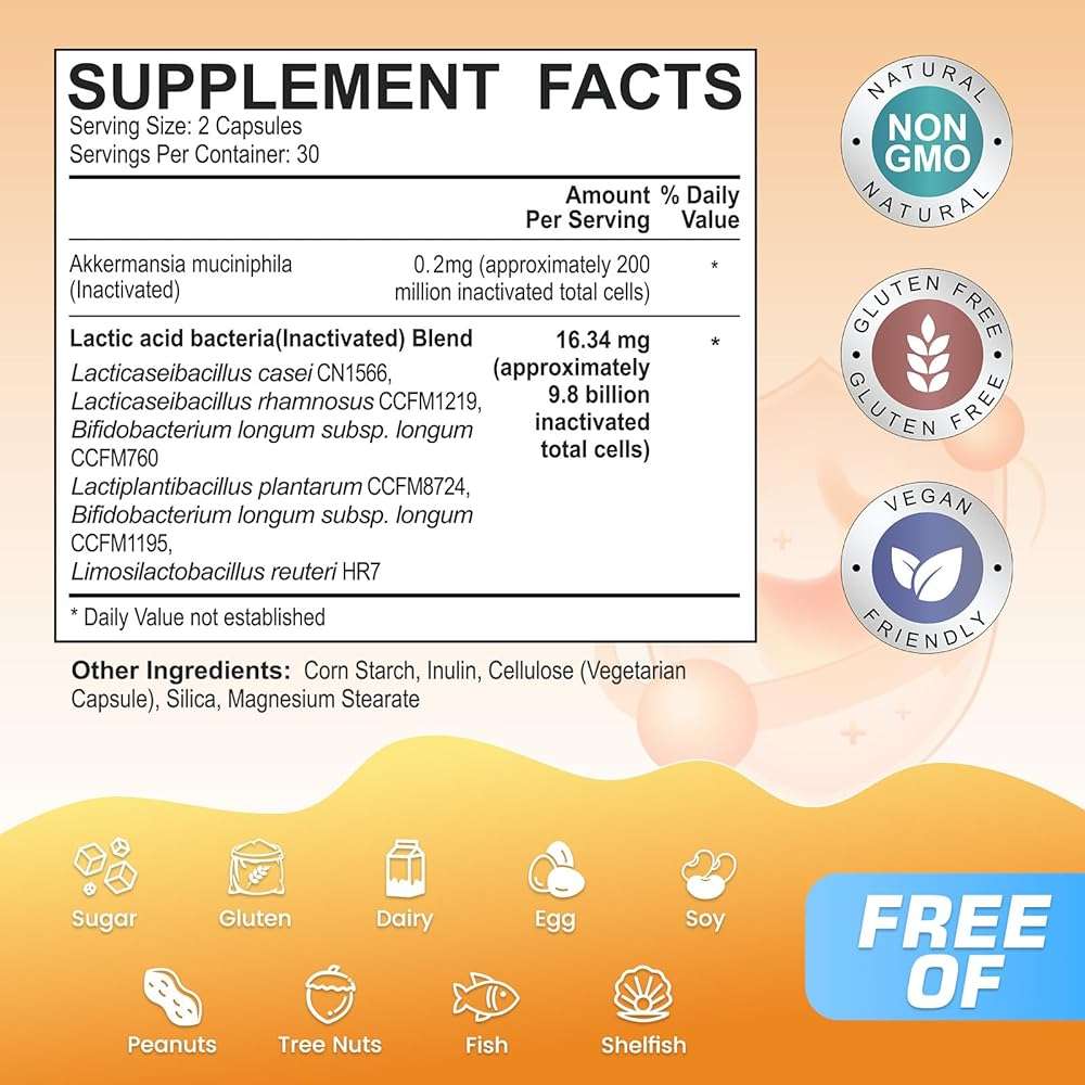 Nature Echo Akkermansia Probiotic Supplement, 10 Billion Cells Probiotics for Men & Women Supports Intestinal Digestive & Gut Health, Vegan, Non-GMO, 60 Caps - Image 3