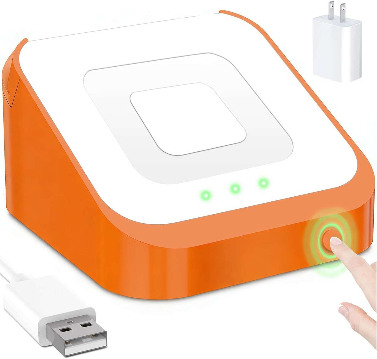 Square Dock for Square Reader 2nd Generation, Holder Stand for Square Card Reader 2nd Generation, Smart Anti-Sleep Button Portable Anti-Slip (Cable and Wall Charger Included, No Reader - Image 1