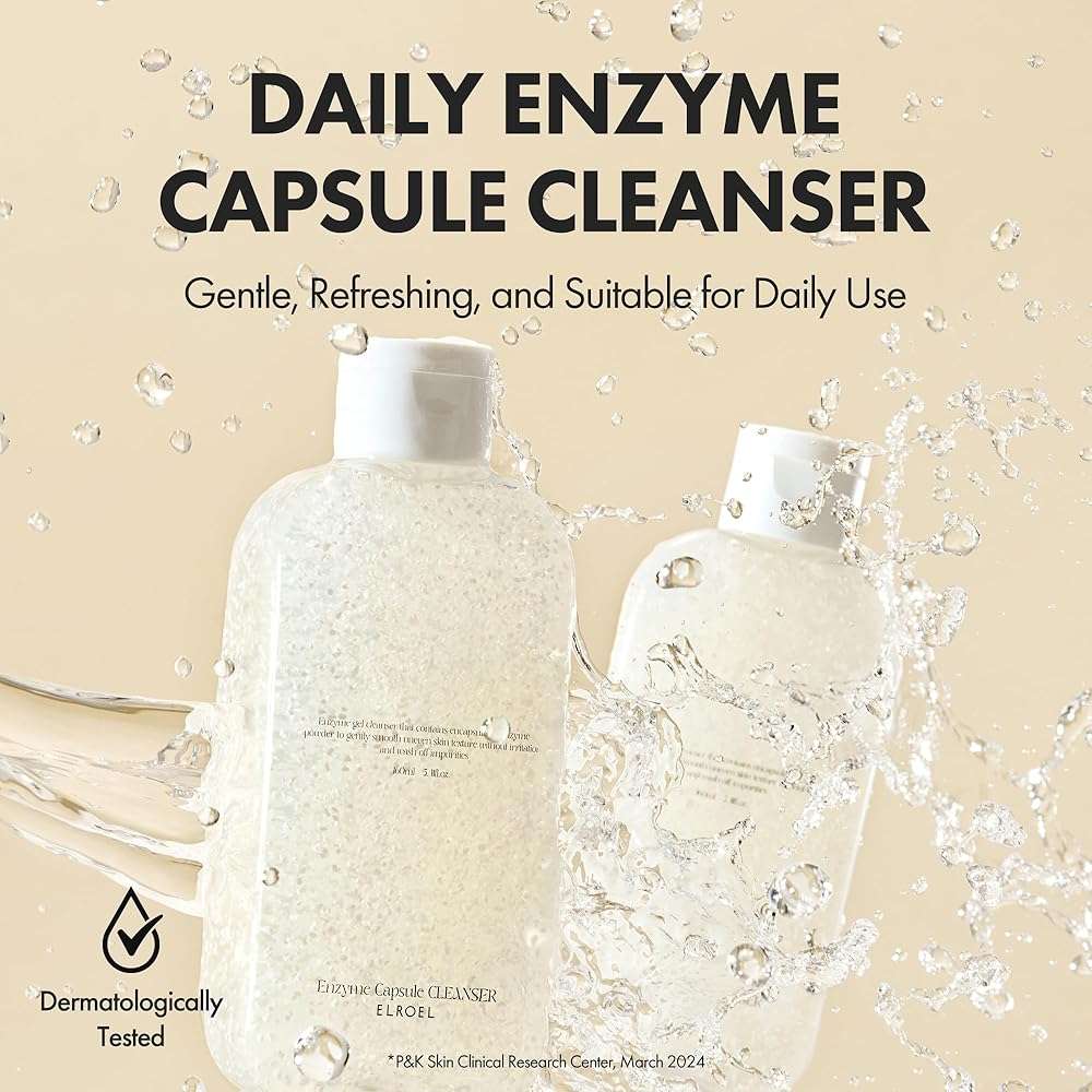 ELROEL Enzyme Capsule Cleanser - Refining and Gentle Exfoliating Foaming Cleansing Face Wash with Miracle and Keratin Enzyme, PHA and Hyaluronic Acid - Korean Skin Care for All Skin Types 5.41 Fl Oz - Image 2