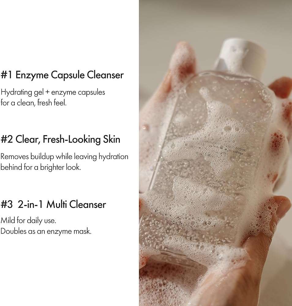 ELROEL Enzyme Capsule Cleanser - Refining and Gentle Exfoliating Foaming Cleansing Face Wash with Miracle and Keratin Enzyme, PHA and Hyaluronic Acid - Korean Skin Care for All Skin Types 5.41 Fl Oz - Image 3