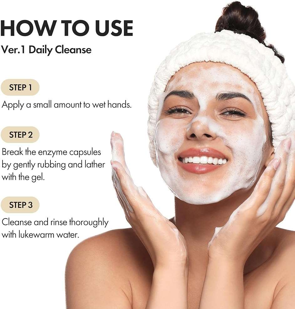 ELROEL Enzyme Capsule Cleanser - Refining and Gentle Exfoliating Foaming Cleansing Face Wash with Miracle and Keratin Enzyme, PHA and Hyaluronic Acid - Korean Skin Care for All Skin Types 5.41 Fl Oz - Image 7