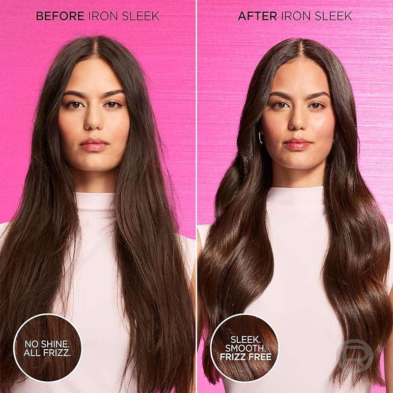 L'Oreal Paris Sulfate Free Iron Sleek Smoothing Shampoo and Conditioner Set, Frizz Control and Humidity-Resistant Formula with Alpha-Acids, Suitable for Color-Treated Hair, EverPure, 13.6 Fl Oz Set - Image 8