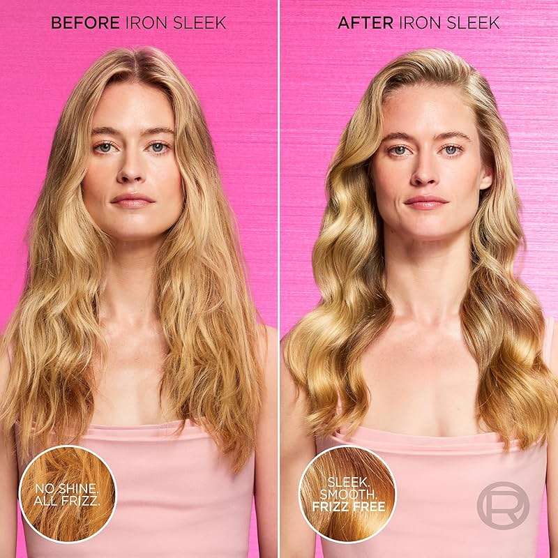 L'Oreal Paris Sulfate Free Iron Sleek Smoothing Shampoo and Conditioner Set, Frizz Control and Humidity-Resistant Formula with Alpha-Acids, Suitable for Color-Treated Hair, EverPure, 13.6 Fl Oz Set - Image 9
