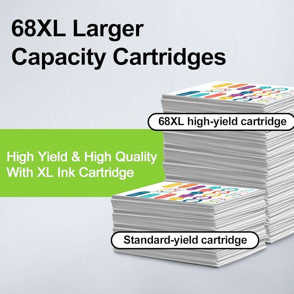 OULADUN 68e Black and Tri-Color Ink Cartridge Replacement for HP 68xl Ink cartridges for Replacement for Envy 6155e 6500e 6552e 6555e 6558e 6100e 6152e Printer 6520e 6530e 6165e 6110e 6120e(2-Packs) - Image 4
