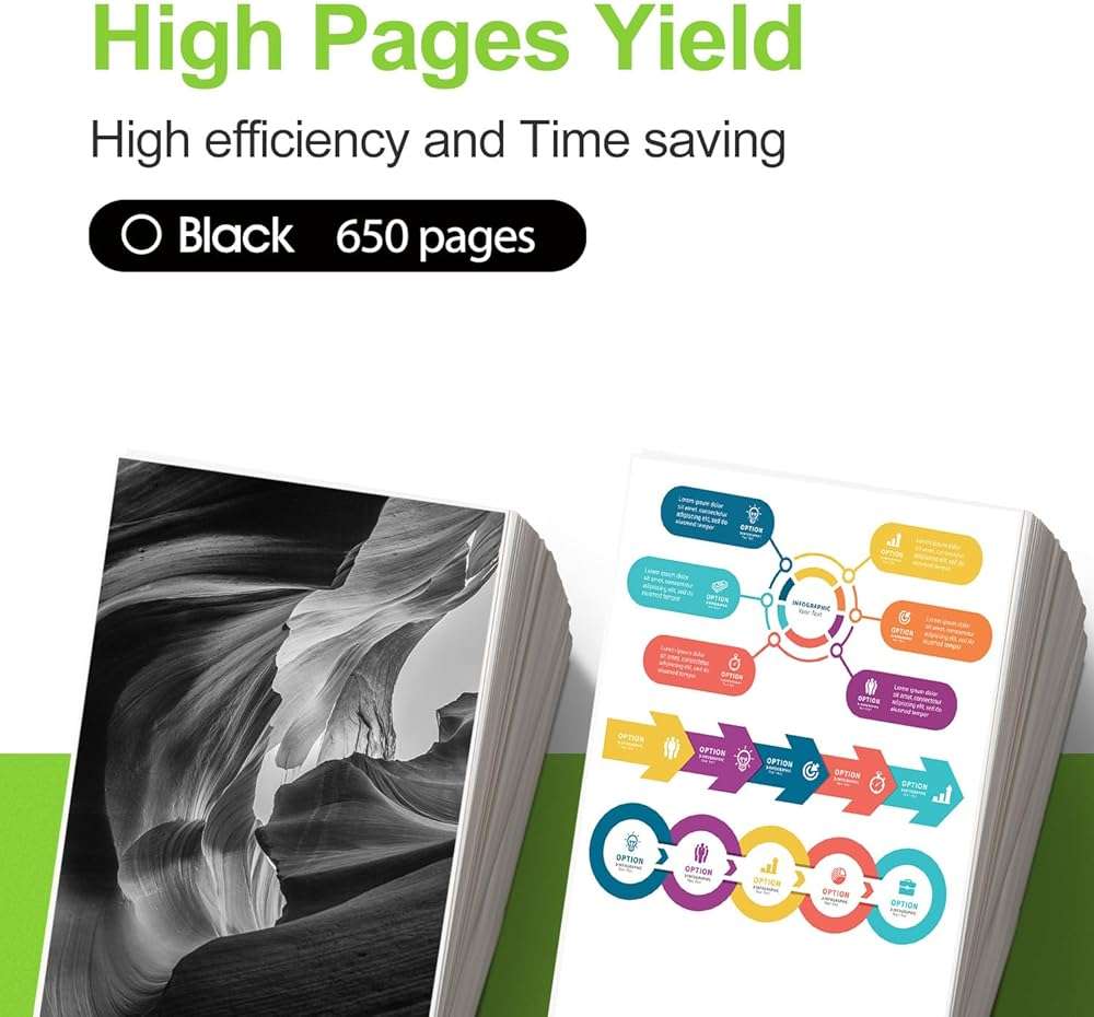 OULADUN 68 Black Ink Cartridge High Yield Replacement for HP 68xl Black Ink Compatible with Envy 6155e 6500e 6552e 6555e 6558e 6100e 6152e Printer 6520e 6530e 6165e 6110e 6120e(1-Pack) - Image 3