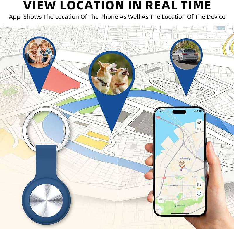 Tracker for Pets and Vehicles, Smart Dog and Cat Tracker Fits with iOS & Android, Real-Time Tracking & No SIM Card, No Subscription, Portable& Long Battery Life Locator - Image 4