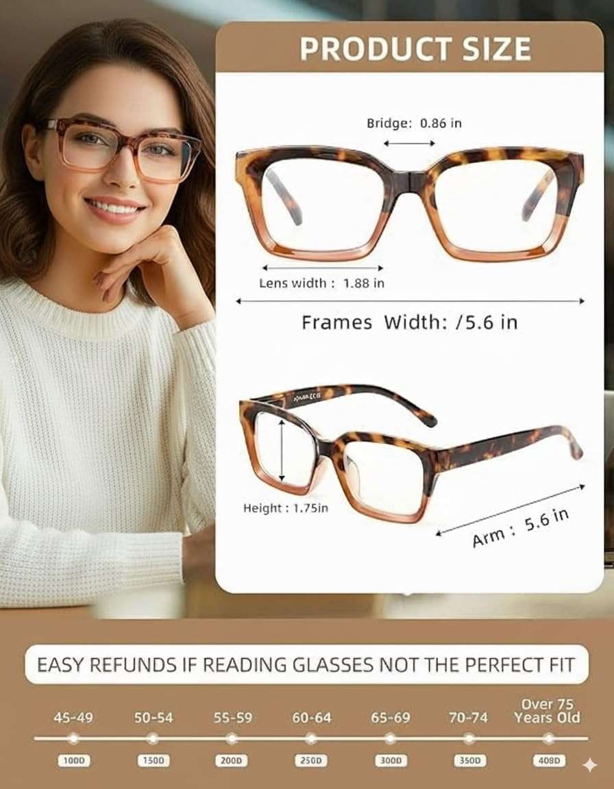 JOLISU 5 Pack Reading Glasses For Women,Blue Light Blocking Computer Reader Spring Hinge Eyeglasses - Image 2