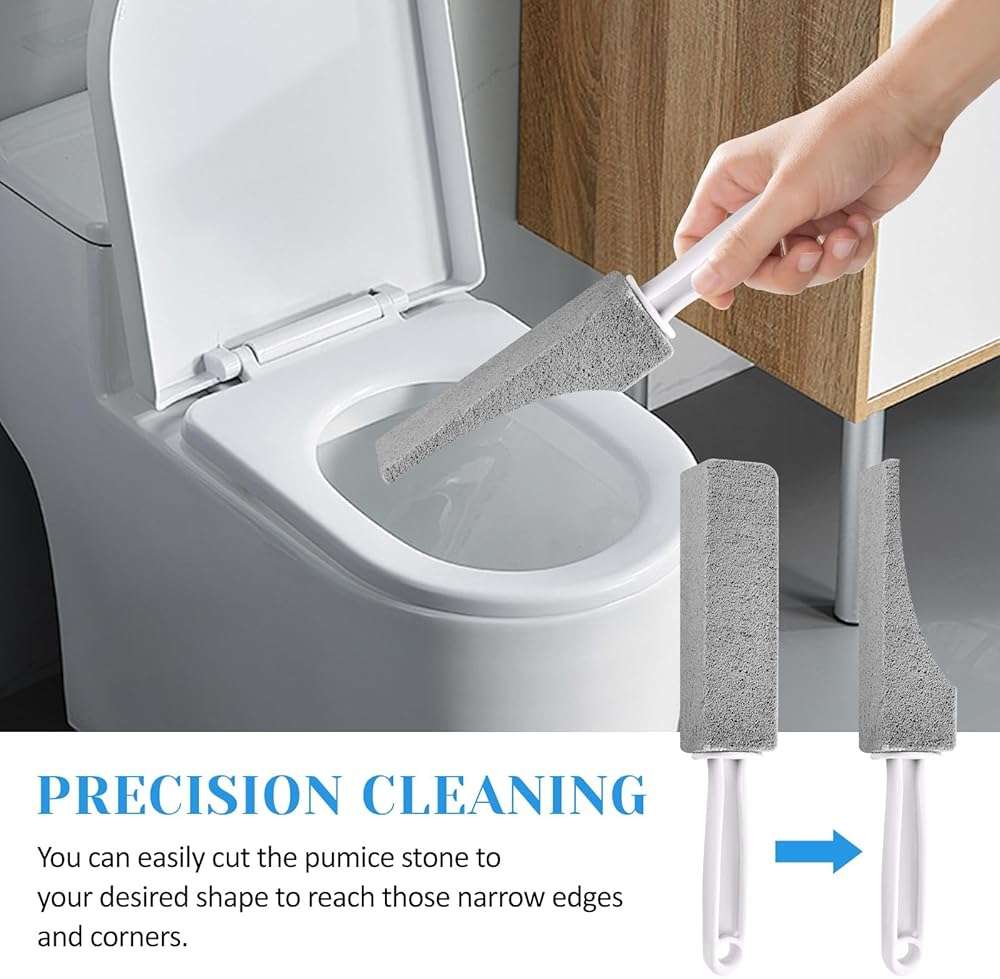 4 Pack Toilet Pumice Stone with Handle,Pumice Stone Toilet Bowl Cleaner,Suitable for Removing Limescale and Cleaning Toilets, Swimming Pools, Bathrooms, and Sinks - Image 4