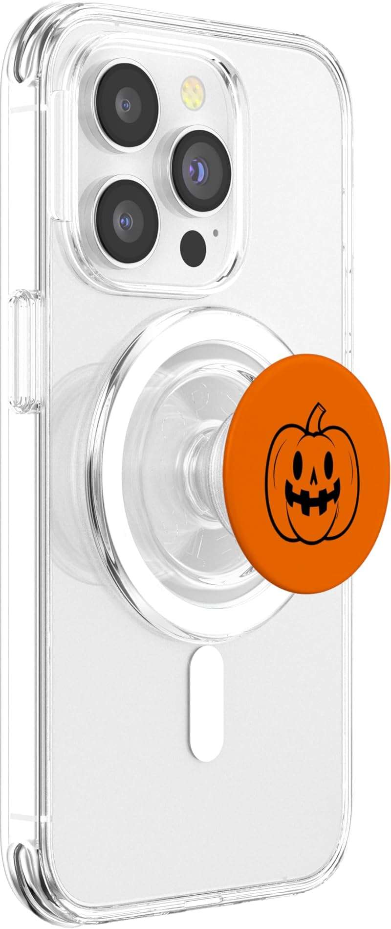 Black Jack-O-Lantern Halloween Pumpkin Spooky Fun PopSockets PopGrip for MagSafe - Image 4
