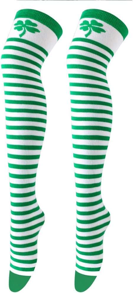 CLeemuziN Women Over the Knee Thigh High Socks 26.5 Inches Funny Festive Socks Novelty Gifts Size 4-8 - Image 4