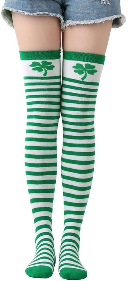 CLeemuziN Women Over the Knee Thigh High Socks 26.5 Inches Funny Festive Socks Novelty Gifts Size 4-8 - Image 5