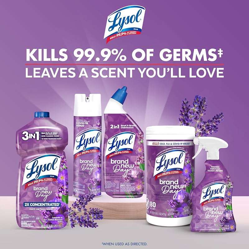 LYSOL Disinfecting Wipes, All Purpose Cleaner, Multi-Surface Antibacterial Cleaning Wipes, Household Cleaning Supplies, Dorm Essentials, Lavender + Mango Scents, 80 ct. (4 Pack) - Image 6
