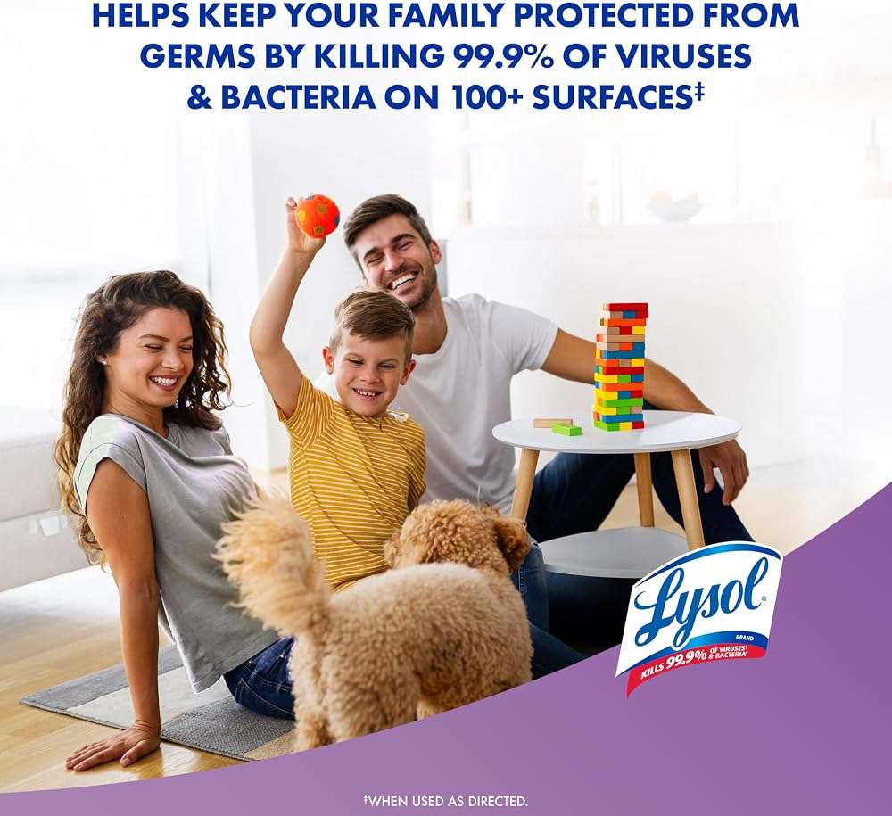 LYSOL Disinfecting Wipes, All Purpose Cleaner, Multi-Surface Antibacterial Cleaning Wipes, Household Cleaning Supplies, Dorm Essentials, Lavender + Mango Scents, 80 ct. (4 Pack) - Image 7