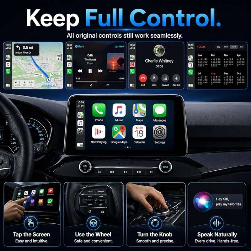 ZOUHOE Wireless CarPlay Adapter– Android Auto Wireless Adapter, 5.8GHz Wi-Fi Plug & Play,Mini and Stable iOS 10+/Android 10+, Fast Auto-Connect for Cars 2016+ (1Pcs) - Image 7