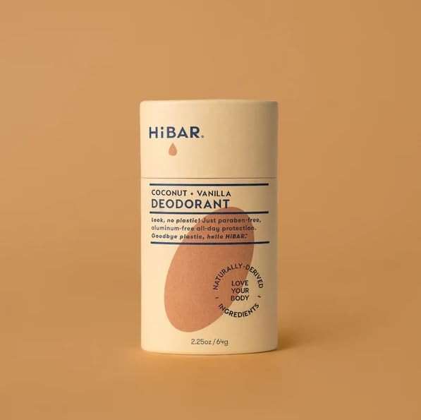 HiBAR - Coconut & Vanilla Plastic Free Deodorant - Natural Deodorant - All-Day Protection - With Sunflower Seed Wax, Rice Bran & Shea Butter - Plastic, Paraben & Aluminum-Free - Vegan - 3 Pack - Image 1